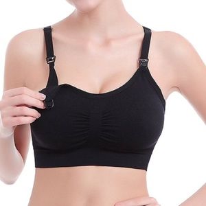 5 All Black Sleeping Nursing Bras Extra Large New